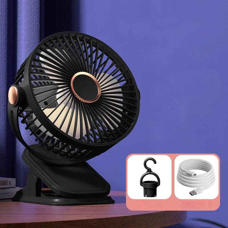 Portable Stroller Fan with Light
