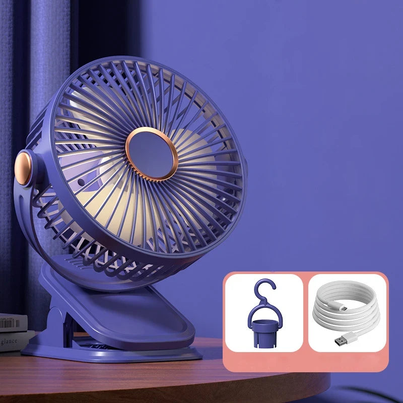 Portable Stroller Fan with Light