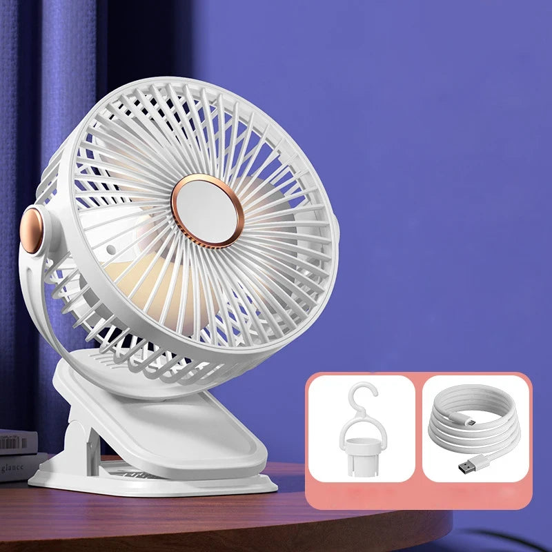 Portable Stroller Fan with Light